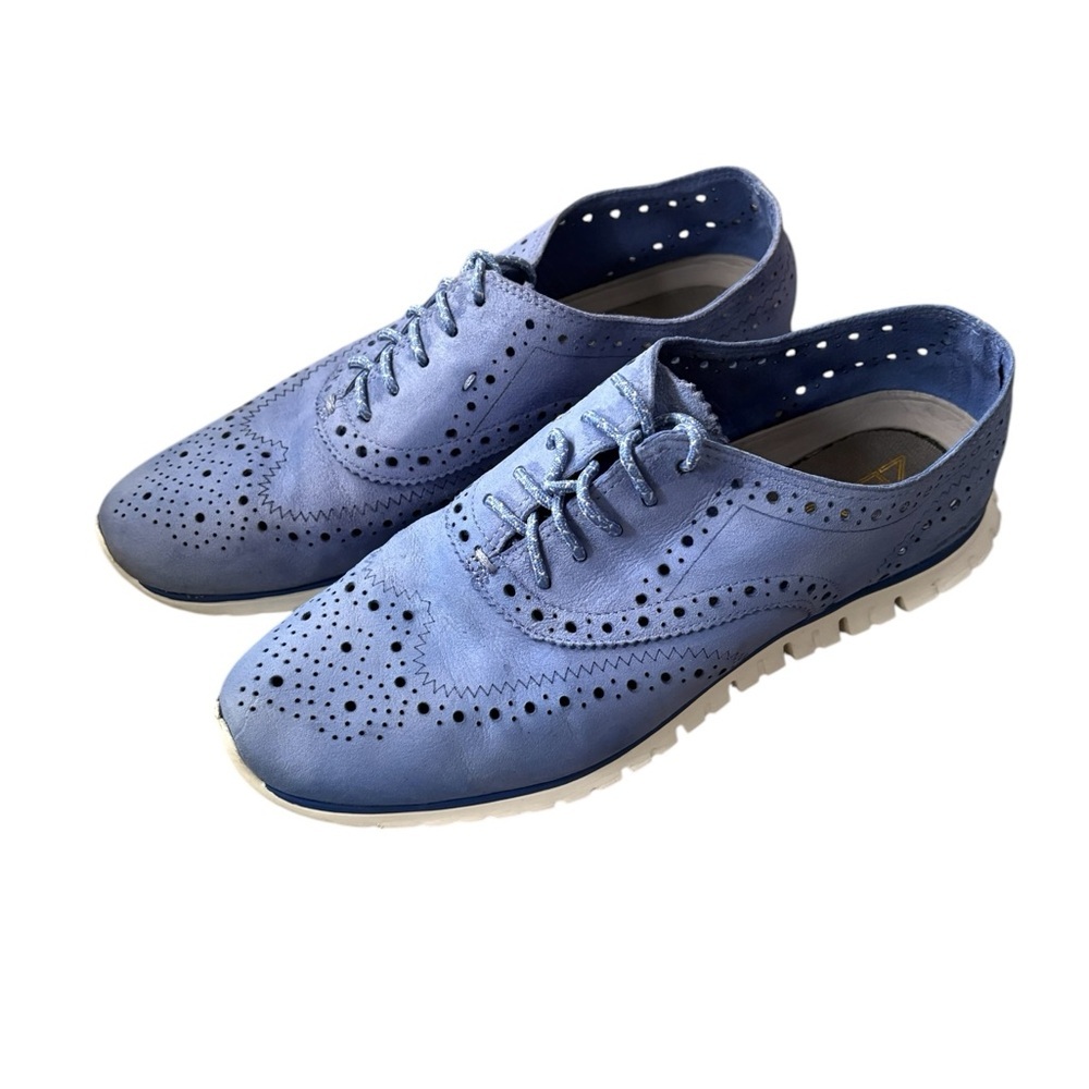 Cole Haan Zerogrand Wingtip Oxford Lace Up Shoe Blue Size 7.5